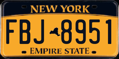 NY license plate FBJ8951