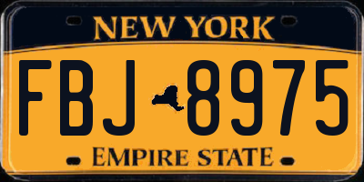 NY license plate FBJ8975