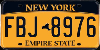 NY license plate FBJ8976