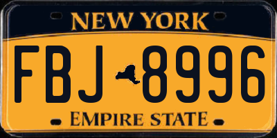 NY license plate FBJ8996