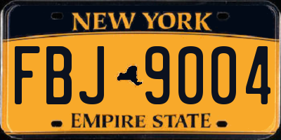 NY license plate FBJ9004