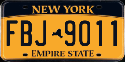 NY license plate FBJ9011