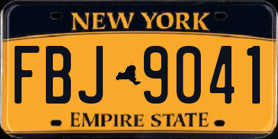 NY license plate FBJ9041