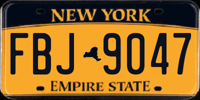 NY license plate FBJ9047