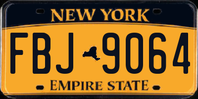 NY license plate FBJ9064