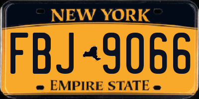 NY license plate FBJ9066