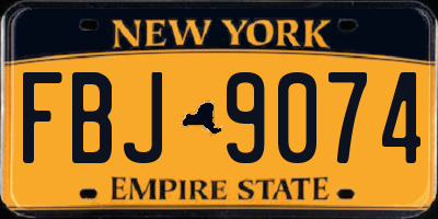 NY license plate FBJ9074