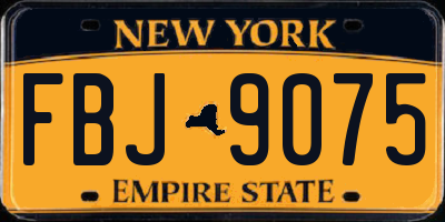NY license plate FBJ9075