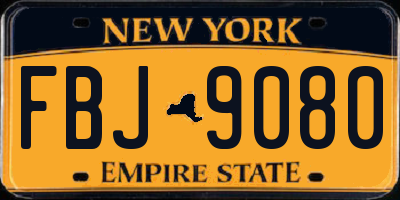 NY license plate FBJ9080