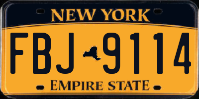 NY license plate FBJ9114