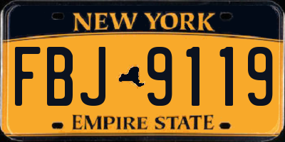 NY license plate FBJ9119