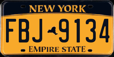 NY license plate FBJ9134