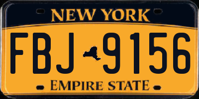 NY license plate FBJ9156