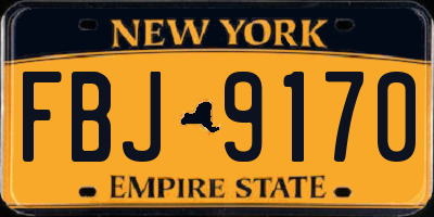NY license plate FBJ9170