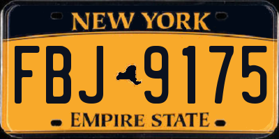 NY license plate FBJ9175