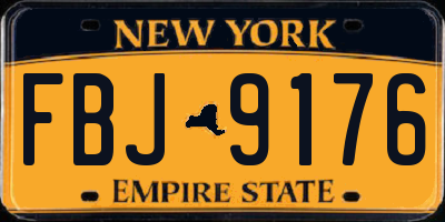 NY license plate FBJ9176