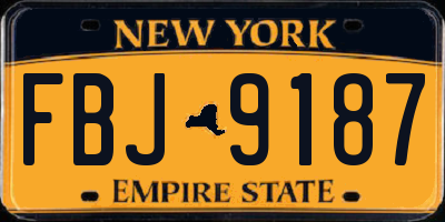 NY license plate FBJ9187