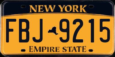 NY license plate FBJ9215