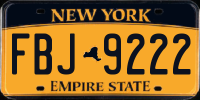 NY license plate FBJ9222
