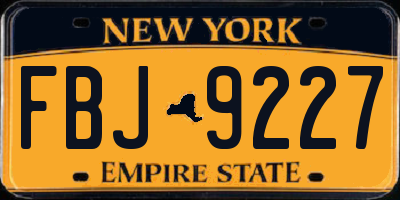 NY license plate FBJ9227