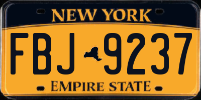 NY license plate FBJ9237