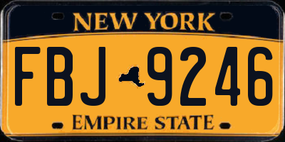 NY license plate FBJ9246