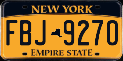 NY license plate FBJ9270