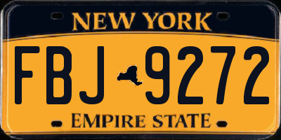 NY license plate FBJ9272