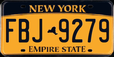 NY license plate FBJ9279