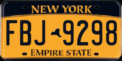 NY license plate FBJ9298