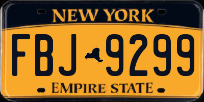 NY license plate FBJ9299