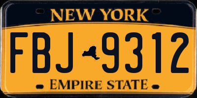 NY license plate FBJ9312