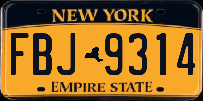 NY license plate FBJ9314