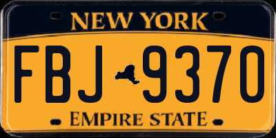 NY license plate FBJ9370