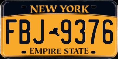 NY license plate FBJ9376