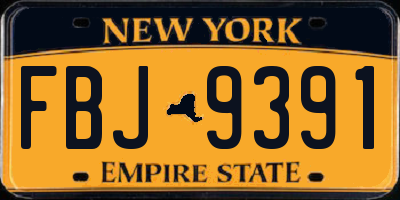 NY license plate FBJ9391