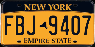 NY license plate FBJ9407