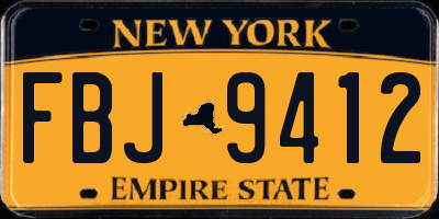 NY license plate FBJ9412