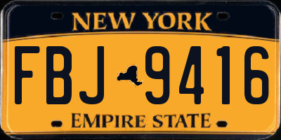 NY license plate FBJ9416