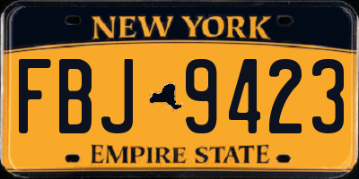 NY license plate FBJ9423