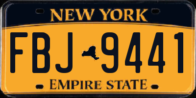 NY license plate FBJ9441