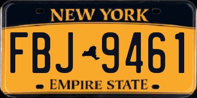 NY license plate FBJ9461
