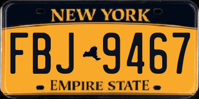 NY license plate FBJ9467