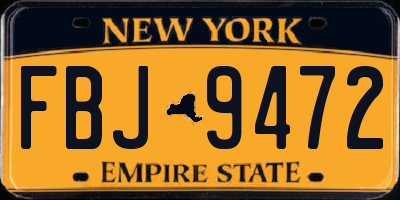 NY license plate FBJ9472