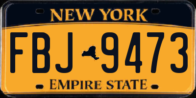 NY license plate FBJ9473