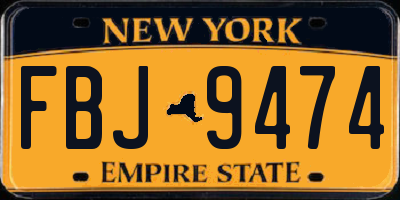 NY license plate FBJ9474