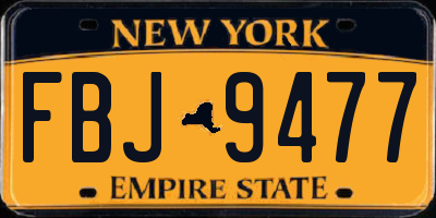 NY license plate FBJ9477