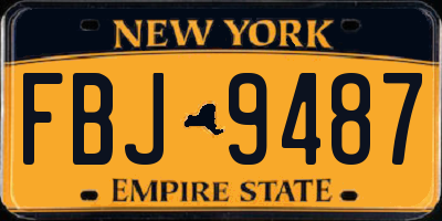 NY license plate FBJ9487