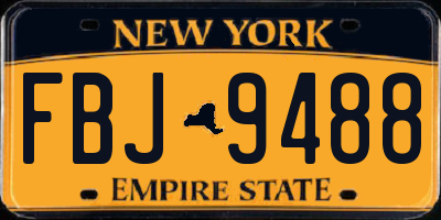 NY license plate FBJ9488