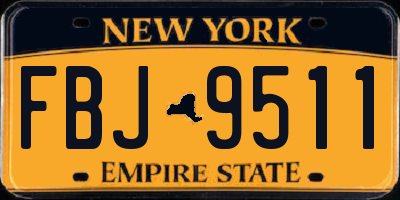 NY license plate FBJ9511